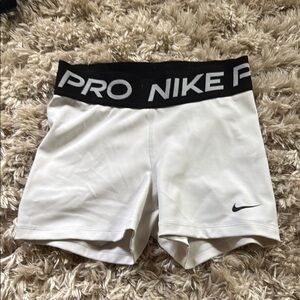 Nike White and Black Athletic Shorts